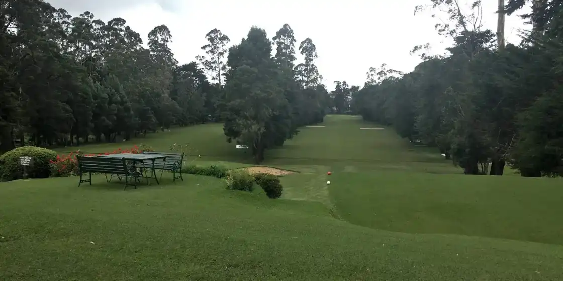 View of the greens from the clubhouse — Nuwara Eliya Golf Club
