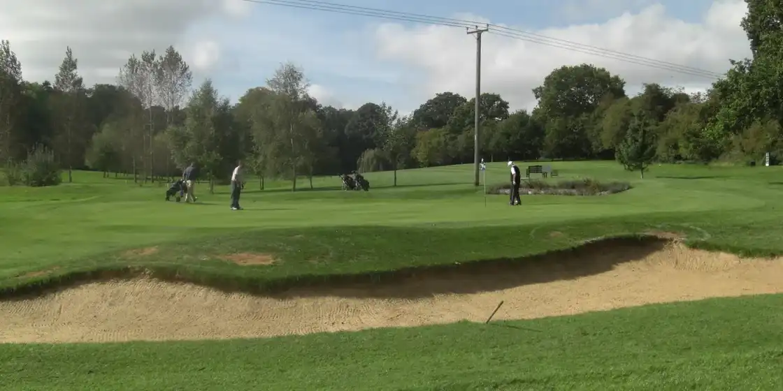 Representative parkland golf landscape, not a photograph of Real Club Valderrama