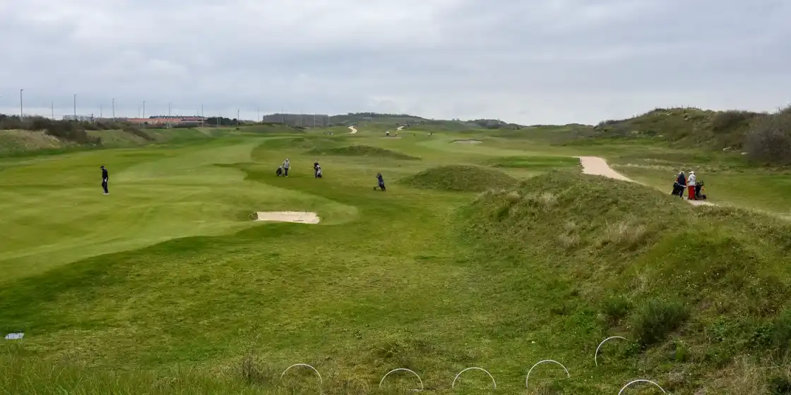 Links holes among the dunes at Royal Ostend Golf Club in De Haan
